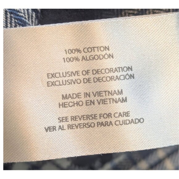 Eddie Bauer 100% Cotton Flannel Button-Up Shirt Men’s Medium Blue Plaid - Picture 8 of 9